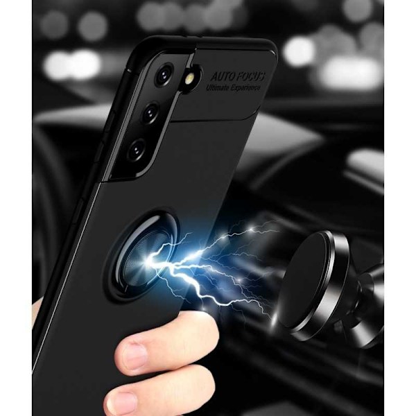 Samsung S21 Ultra Käytännöllinen iskunkestävä kotelo sormustelineellä V3 Black