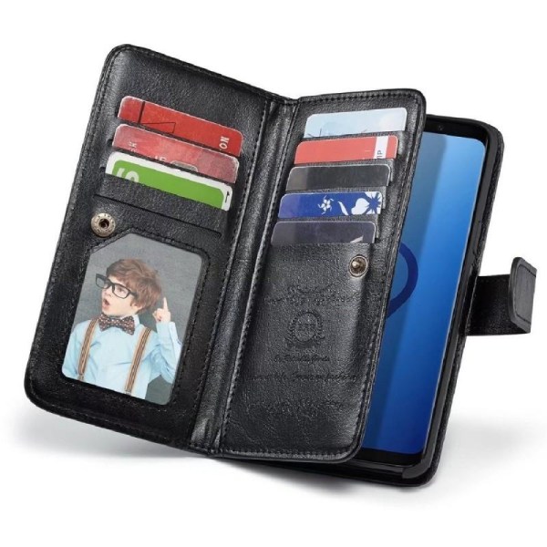 iPhone 8 Plus Käytännöllinen lompakkokotelo 2in1 11-taskuisella Black