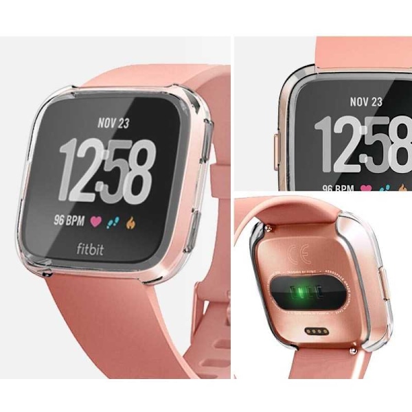 Täysi peittävä ultraohut TPU-kotelo Fitbit Versa Liquid Transparent