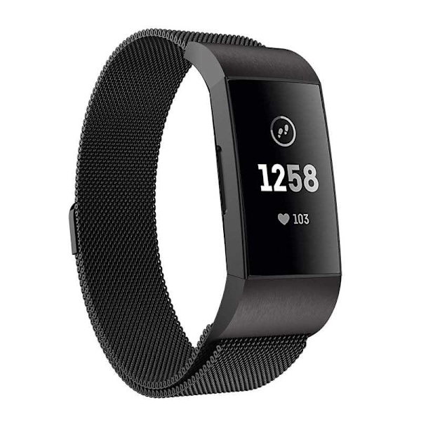 Fitbit Charge 4 -rannekoru Milanese Loop Black