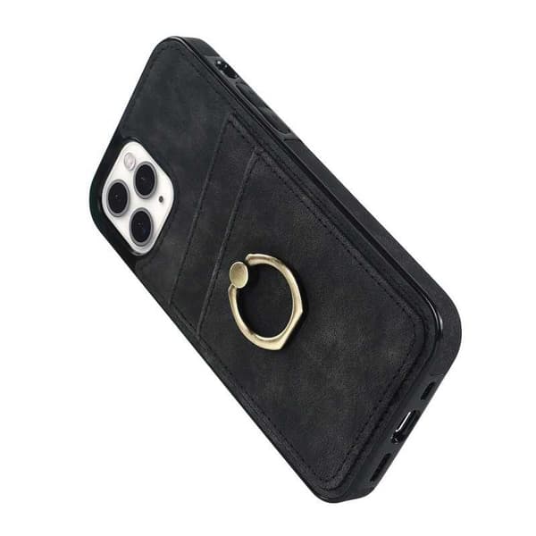 iPhone 11 Pro Max Mobilskal med Korthållare Retro V4 Vinröd