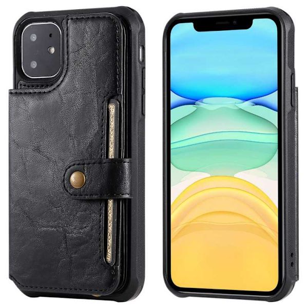 iPhone 12 Pro Max Multifunktionell Korthållare 5-FACK Winston Svart