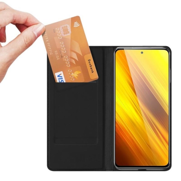 Xiaomi Poco X3 NFC Exclusive Flip Case Smooth-kortspor Black