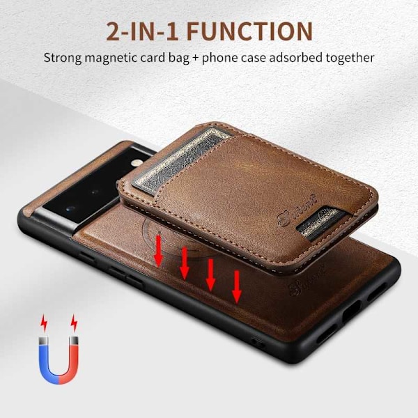 Suteni™ 2in1 Magsafe etui med kortholder Google Pixel 6a - Svart