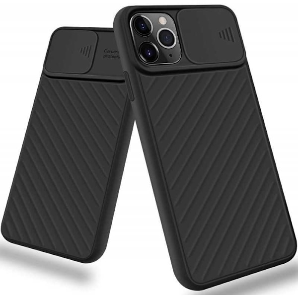 iPhone 12 Pro Max Iskunkestävä kotelo Sisäänrakennettu CamShield Svart