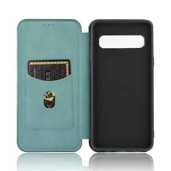 Samsung S10 Flip Case -korttipaikka CarbonDreams Vihreä Green