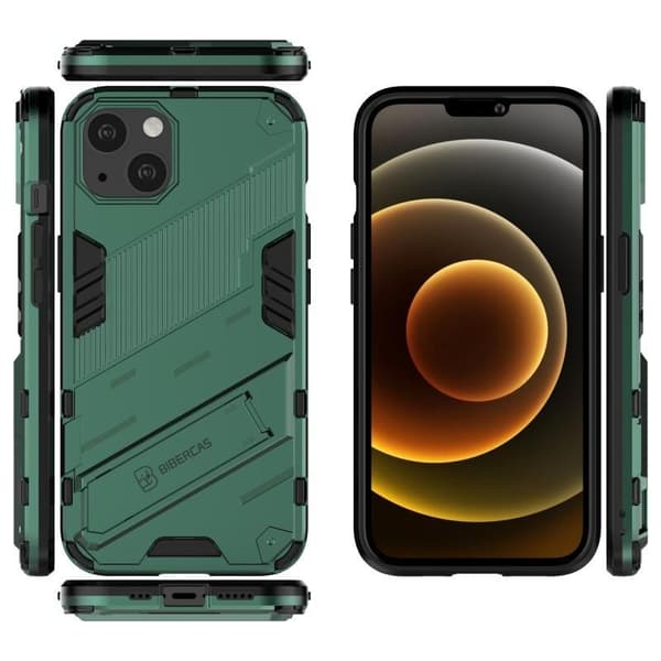 iPhone 14 Max Iskunkestävä kotelo jalustalla ThinArmor V2 Dark green