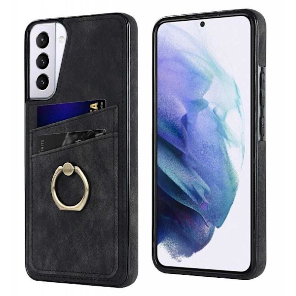 Samsung S21 -matkapuhelimen suojakuori korttitelineellä Retro V4 Svart
