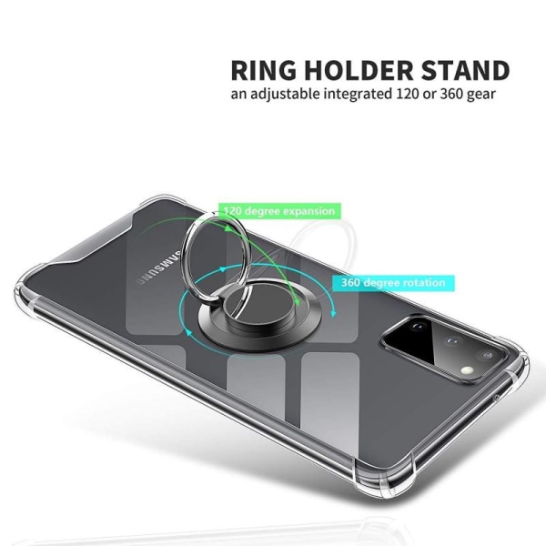 Samsung Galaxy S20 Stöttåligt Skal med Ringhållare Fresh Transparent