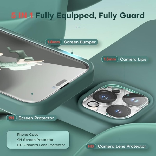 Kuminen tyylikäs suojakuori 3in1 iPhone 12 Pro Max - vihreä