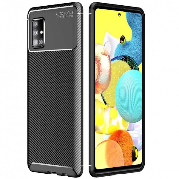 Samsung A41 Shockproof Slim Cover FullCarbon V4 Black