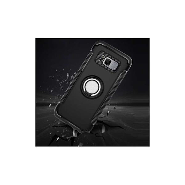Samsung S8 Plus Käytännöllinen iskunkestävä suojus sormustelineellä V2 Svart