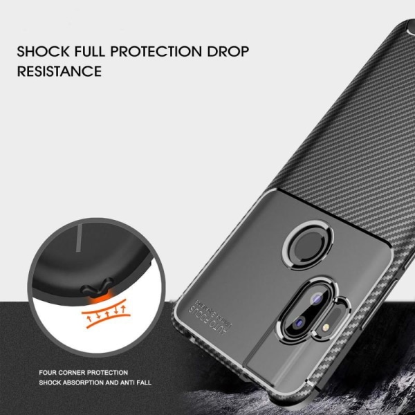 Motorola One Hyper Shockproof FullCarbon V4 Cover Black