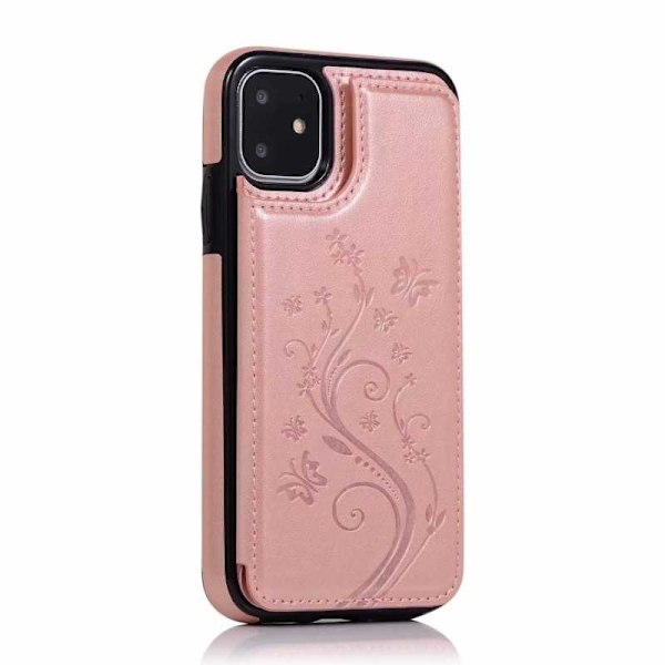 iPhone 12 Mini Stöttåligt Skal Korthållare 3-FACK Flippr V2 Rosa guld