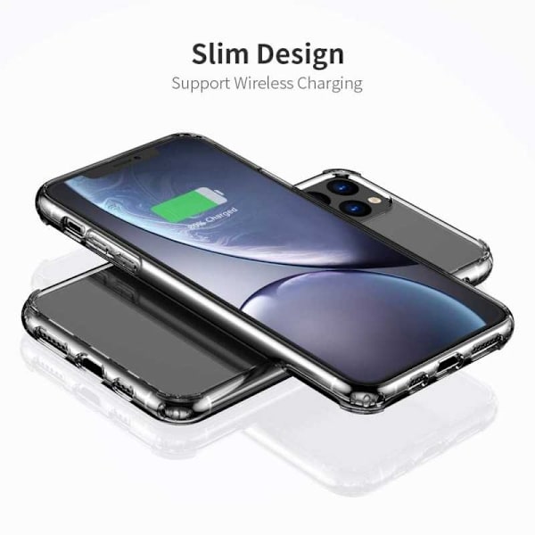 iPhone 11 Stöttåligt Genomskinligt Skal Simple Transparent