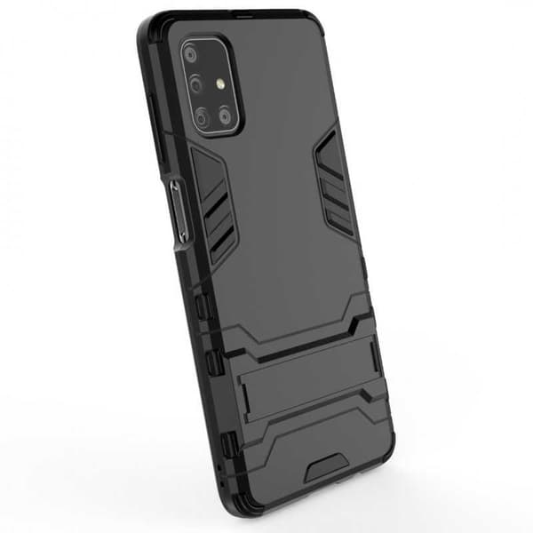 Samsung A72 5G iskunkestävä kotelo jalustalla ThinArmor Black
