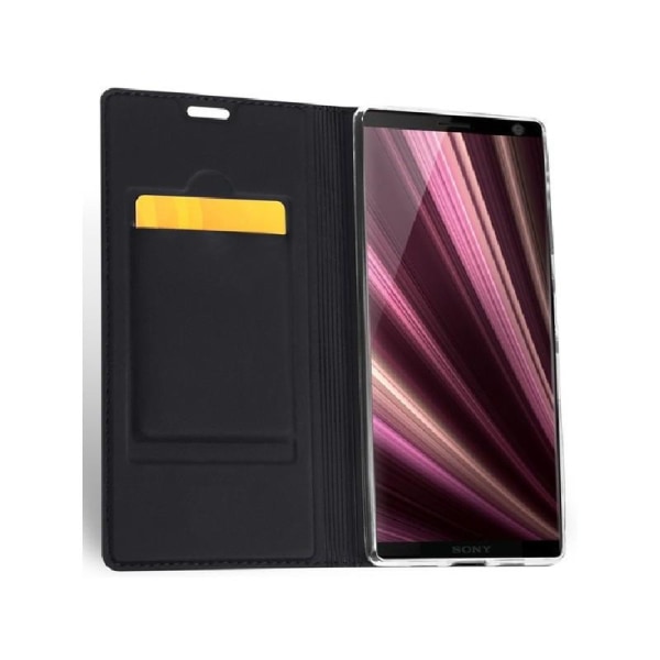 Xperia 10 Exclusive Flip Case Smooth-kortspor Black