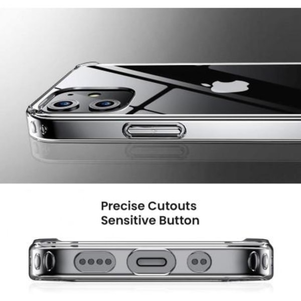 iPhone 12 Mini Stötdämpande Silikon Skal Simple® Transparent