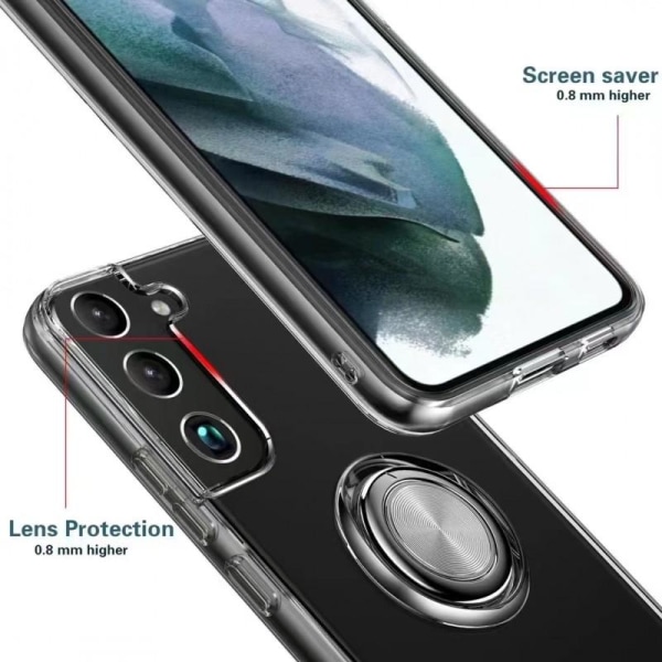 Samsung Galaxy S22 Støtsikkert deksel med ringholder Fresh® Transparent
