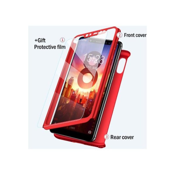 Redmi Note 7 360° 3in1 FullCover Skal inkl. Härdat Glas - Svart Transparent