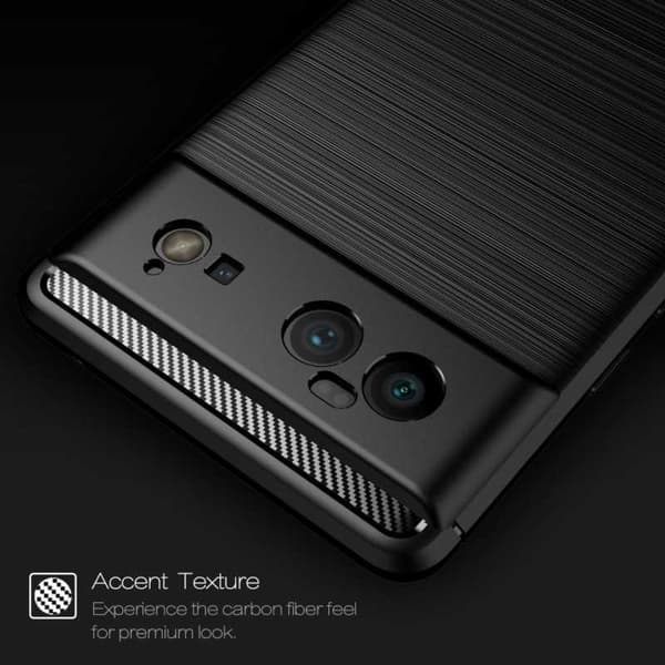 Google Pixel 6 Pro Stöttåligt Skal SlimCarbon Black