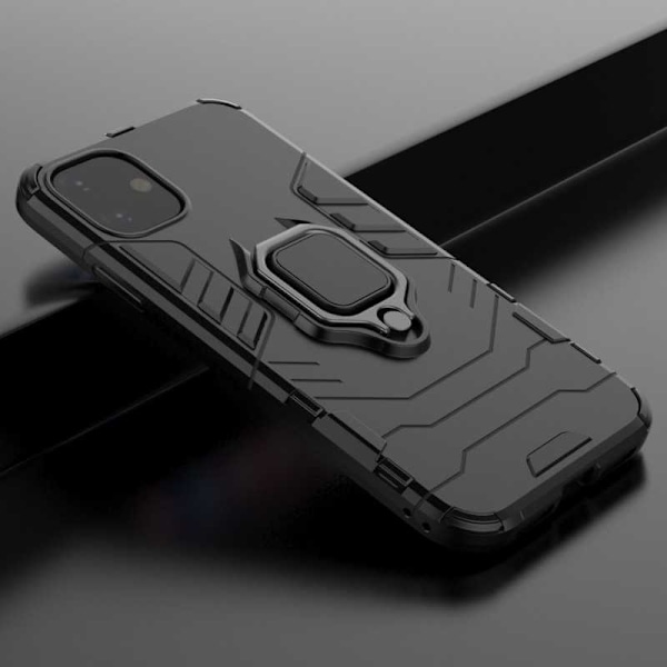 iPhone 11 Iskunkestävä suojus sormustelineellä ThinArmor Black