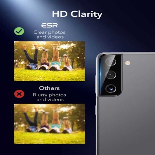 2-PACK Samsung S21 Plus Kameraskydd ESR Härdat Glas Svart