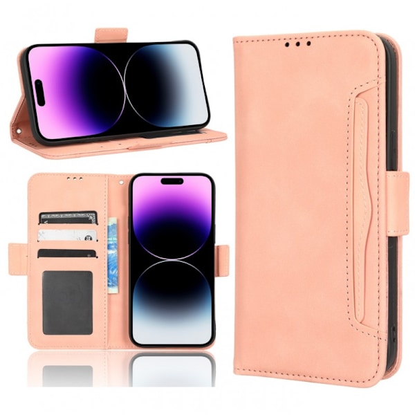 iPhone 15 Pro Max Plånboksfodral PU-Läder 6-FACK Winston V3 - Rosenguld Rosa guld