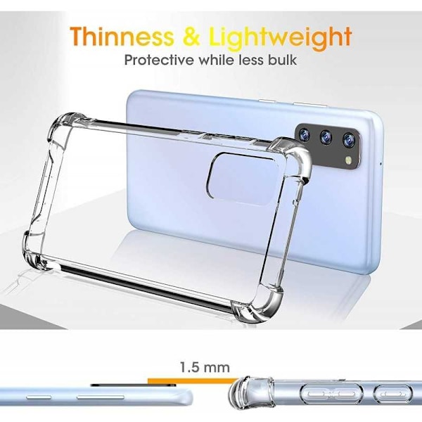 Samsung S20 FE Stødabsorberende Silikone Shell Shockr Transparent