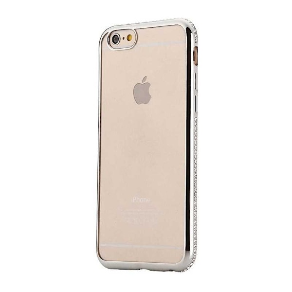 iPhone 8 Plus stødabsorberende gummicover med rhinsten Svart