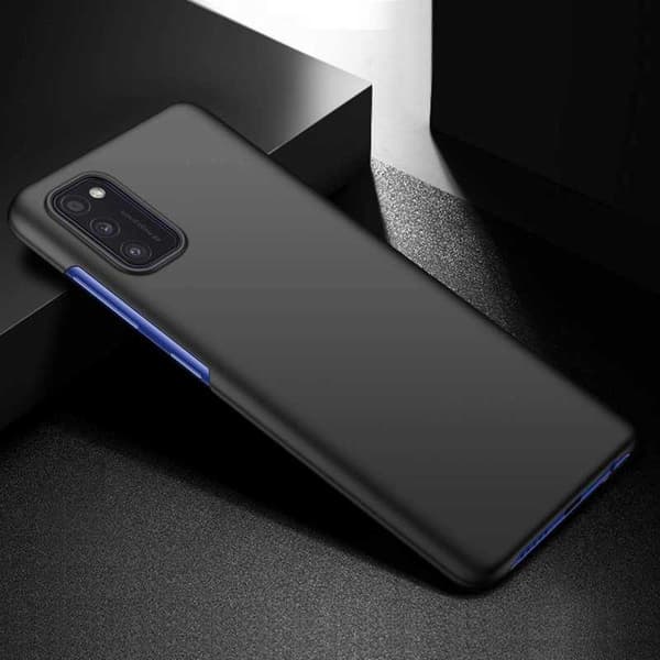 Samsung A41 Ultra-ohut kumipinnoitettu mattamusta Cover Basic V2 Black