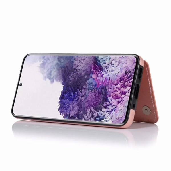 Samsung S20 Shockproof Cover Card Holder 3-SLOT Flippr V2 Pink gold