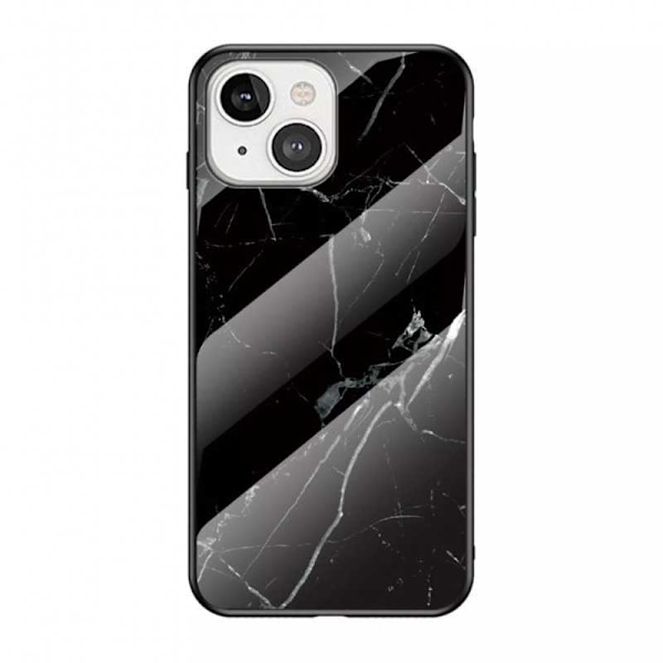 iPhone 14 Plus Marble Shell 9H hærdet glas bagside glas bagside V2 MultiColor Svart/Guld