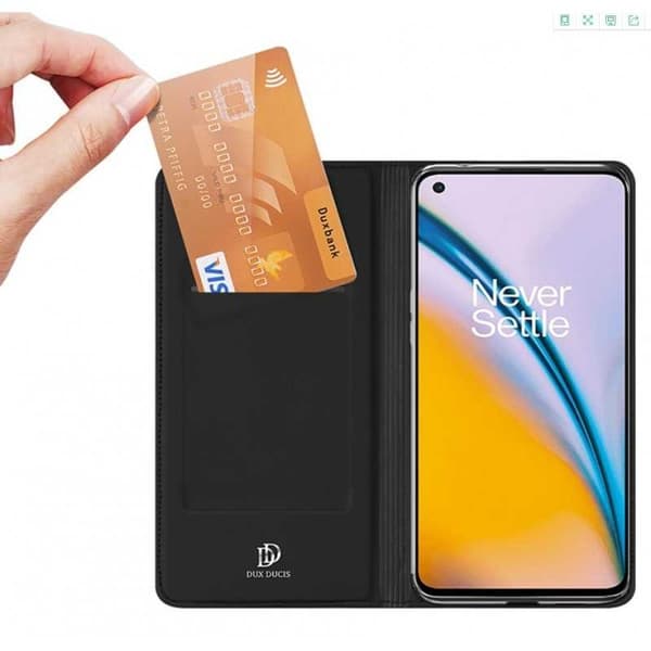 OnePlus Nord 2 5G Flip Case Smooth -korttipaikka Black