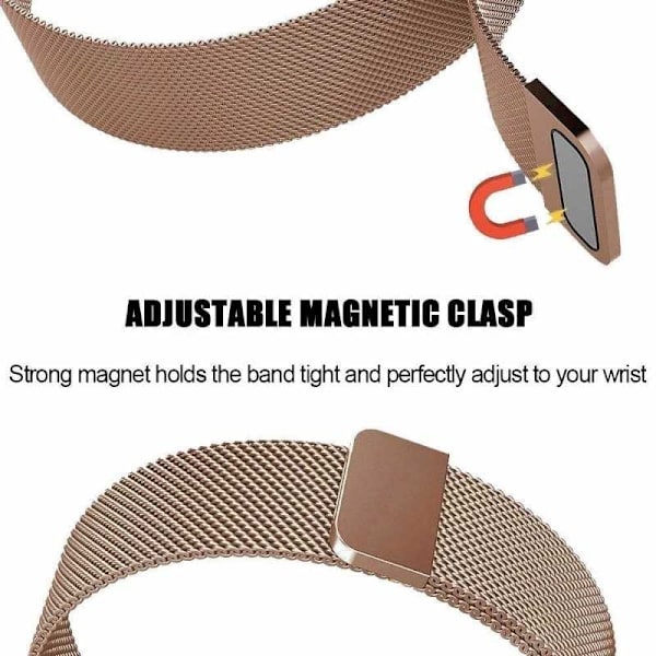 Fitbit Charge 4 Armband Milanesisk Loop Roséguld Svart