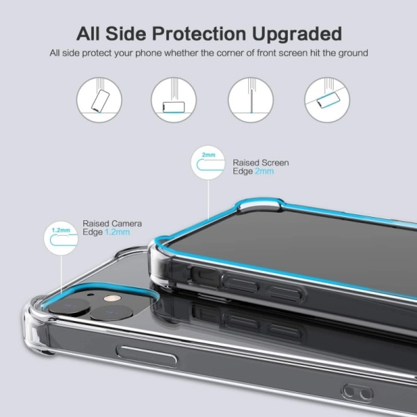 iPhone 12 Pro iskuja vaimentava silikonikotelo Shockr Transparent