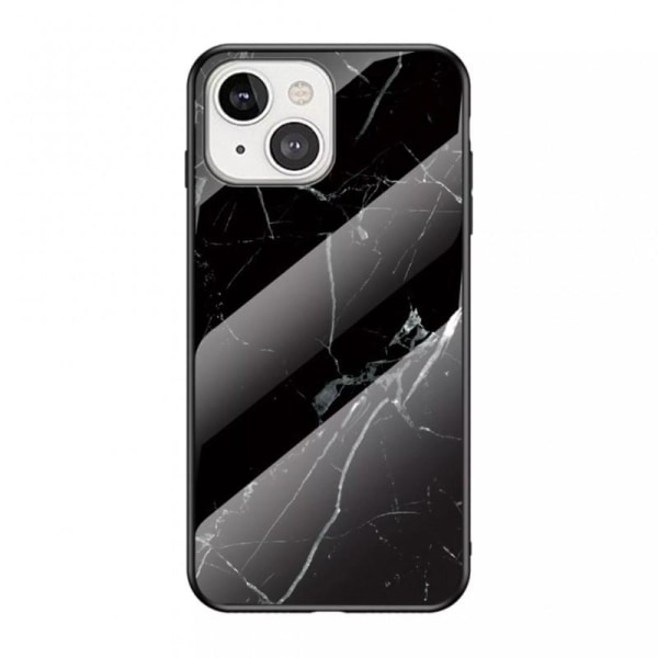 iPhone 14 Plus Marmorskal 9H Härdat Glas Baksida Glassback V2 MultiColor Emerald Green