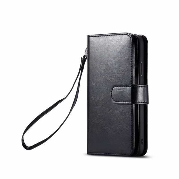 iPhone 13 Praktiskt Plånboksfodral 2in1 med 11-Fack Loop Svart