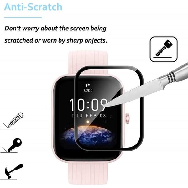 [2-PACK] Amazfit Bip 3 / 3 Pro Härdat Glas FullFrame 3D 0.2mm 9H Transparent