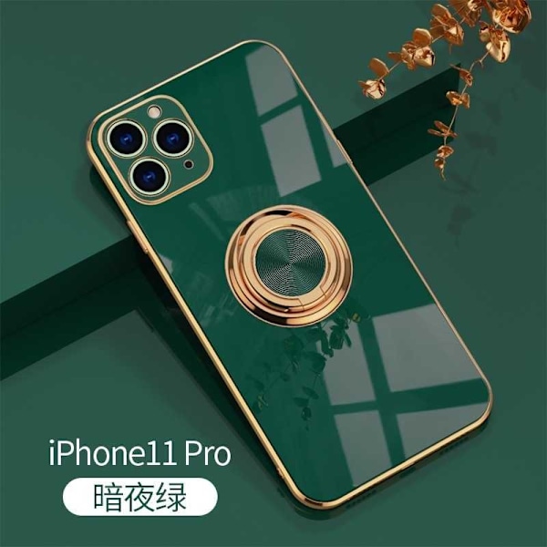 Tyylikäs ja iskunkestävä iPhone 11 Pro -kotelo, jossa on Flawless sormusteline Rosa