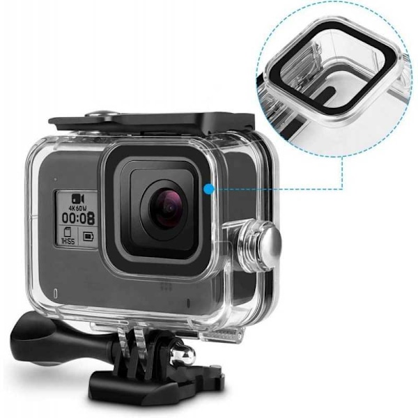 GoPro Hero 8 Sort kamerahus Vandtæt skal Transparent