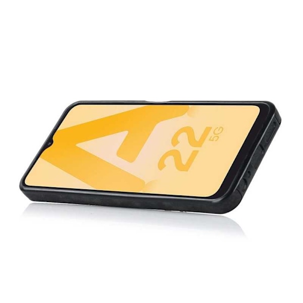 Samsung A22 5G Mobilskal med Korthållare Retro V4 Svart