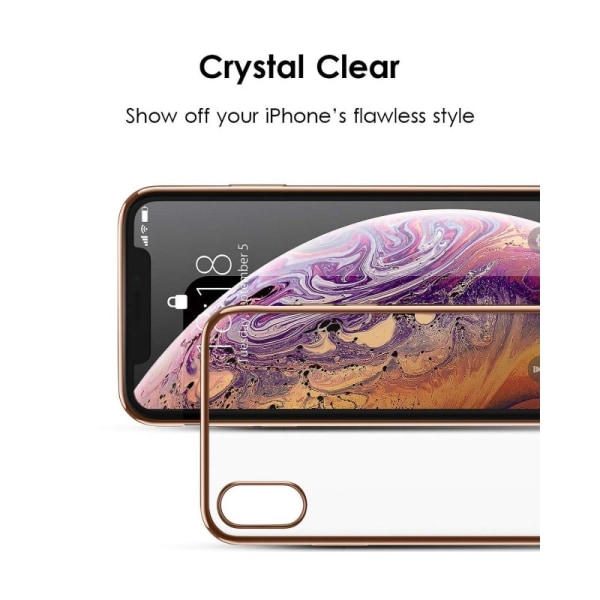 iPhone XS iskuja vaimentava kumikotelo Pink gold