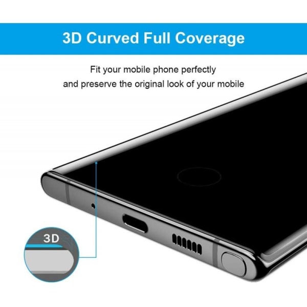 Samsung Note 10 Plus 3D 0,26 mm 9H hærdet glas Transparent
