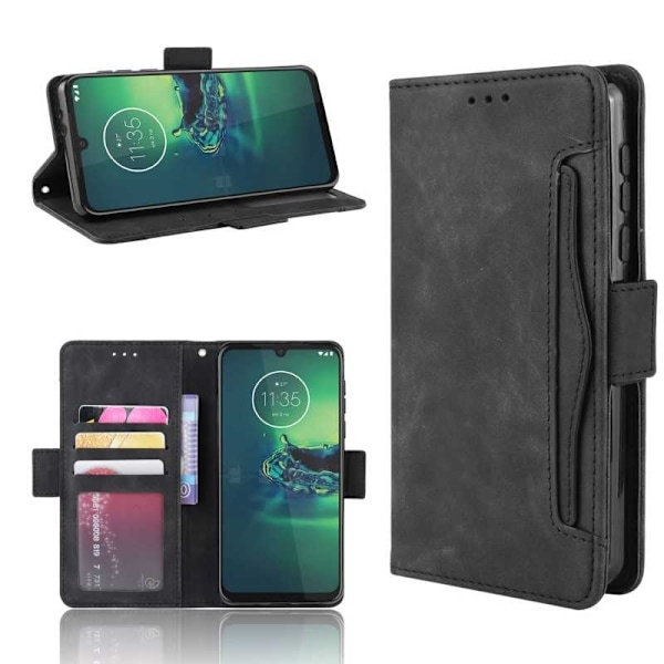 Motorola Moto G8 Plus tegnebog etui PU læder 6-SLOT Winston V3 Black