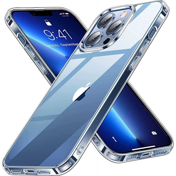 iPhone 11/12/13/14/15 Stötdämpande Skal Simple V2 - Transparent Transparent iPhone 13 Mini