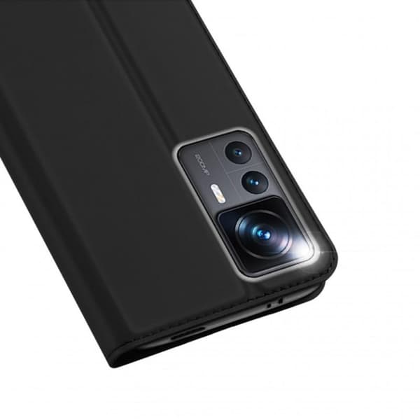 Xiaomi 12T / 12T Pro Flipfodral Smooth Kortfack Svart