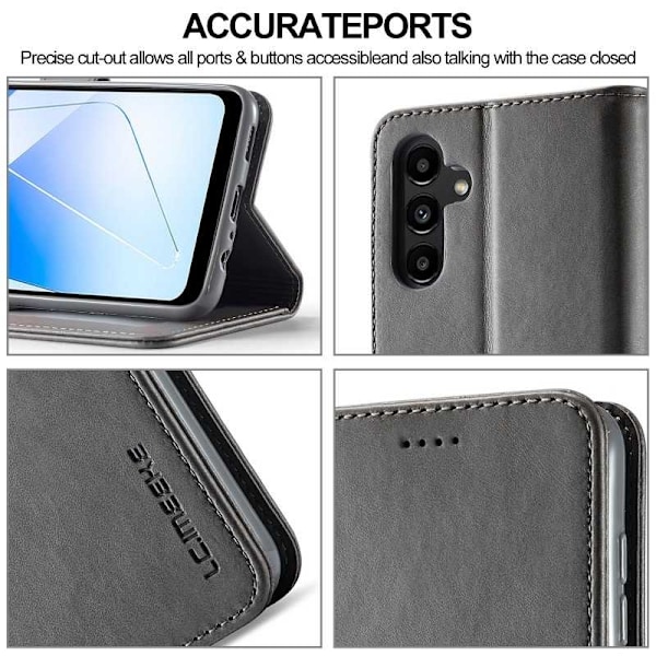 LC.IMEEKE lompakkokotelo Samsung A15 5G - Harmaa Grey