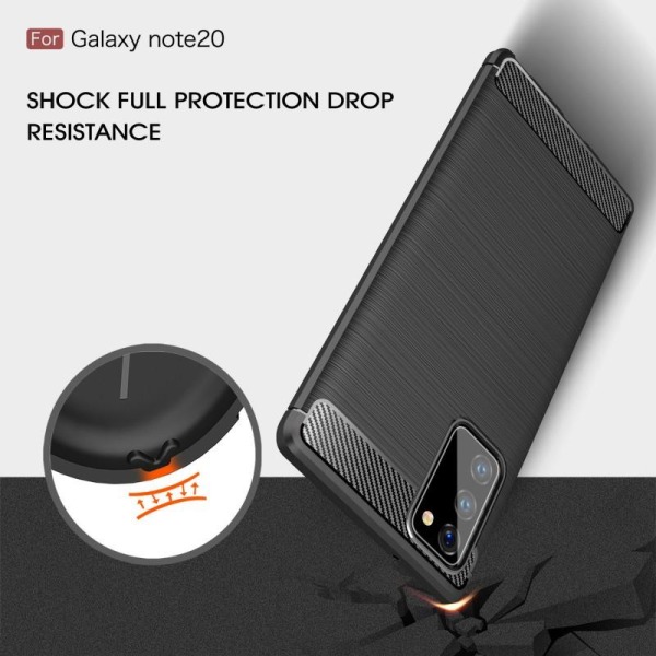 Samsung Note 20 iskunkestävä SlimCarbon kotelo Black
