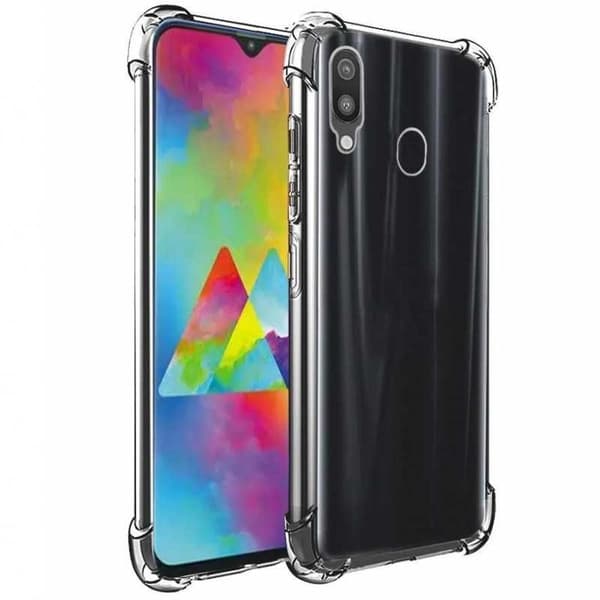 Samsung M20 iskuja vaimentava silikonikotelo Shockr Transparent